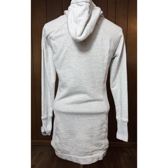 Athleta Sweatshirt Hooded Dress Kangaroo Pocket Tunic Light Grey GUC XS - Picture 4 of 6